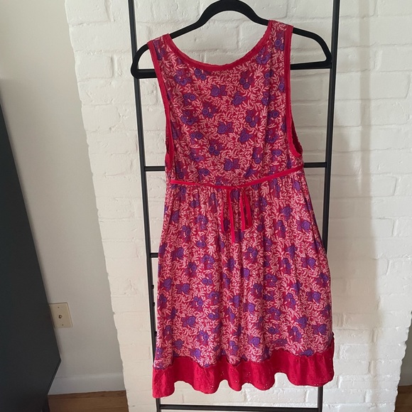 Vintage Free People red/purple floral mini dress EUC - Picture 2 of 5